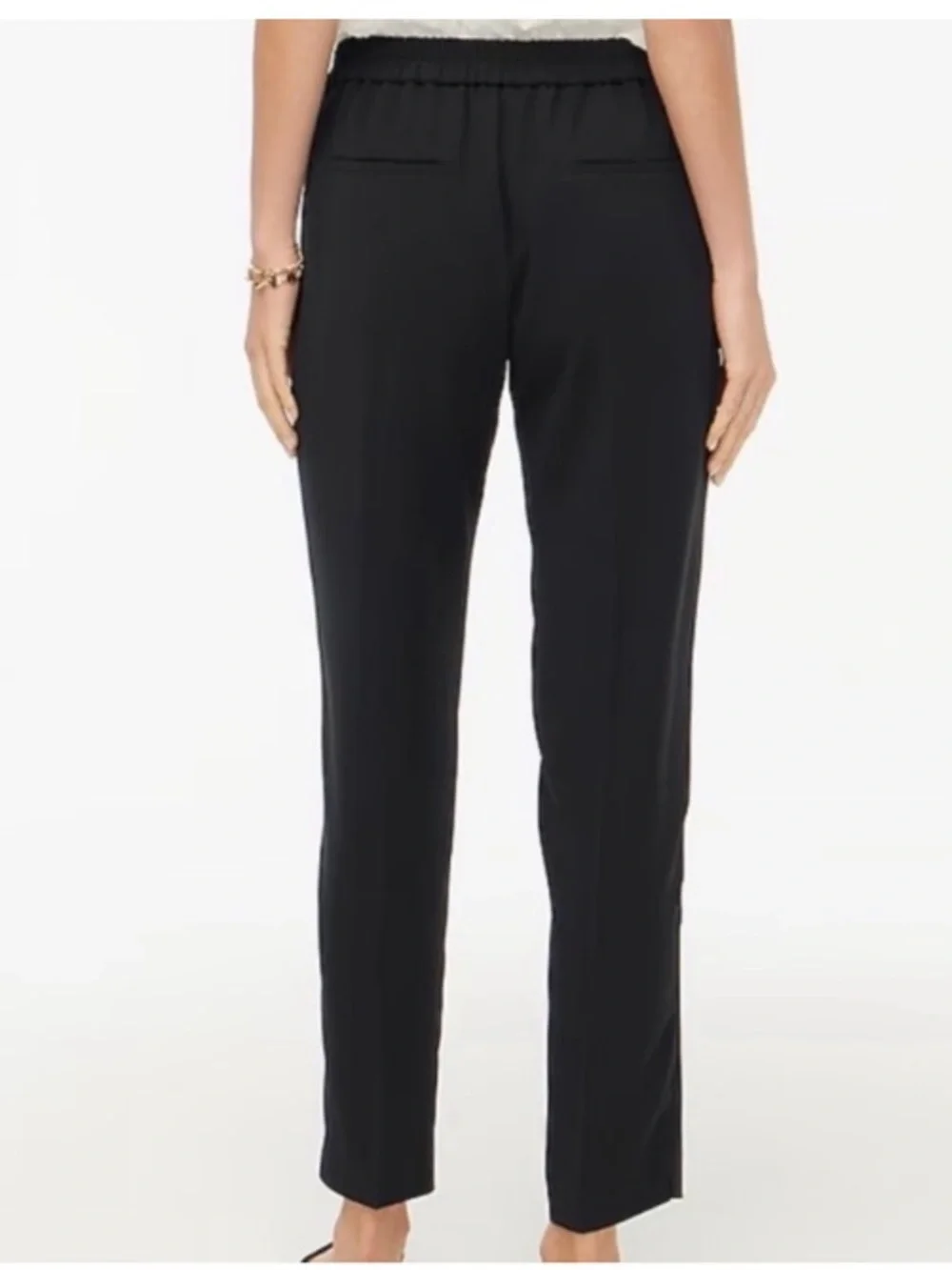 J. Crew Jamie Elastic Waist Pull-On Tapered Trouser Pant Minimalist Black 10 - Picture 2 of 10